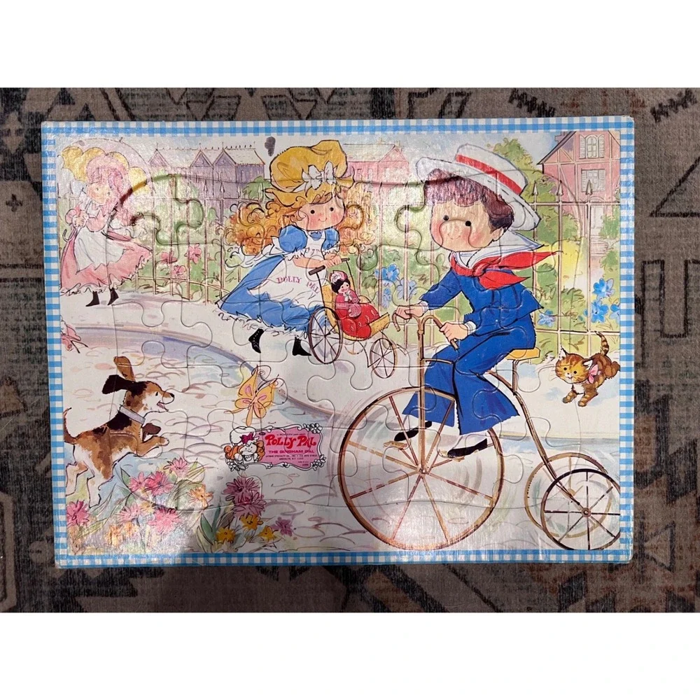 Vintage Jaymar Polly Pal The Gingham Gal Tray Puzzles 1970s Lot Of 3 Complete